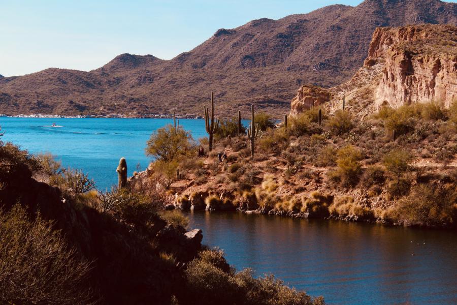 a beautiful canyon view at saguaro lake arizona